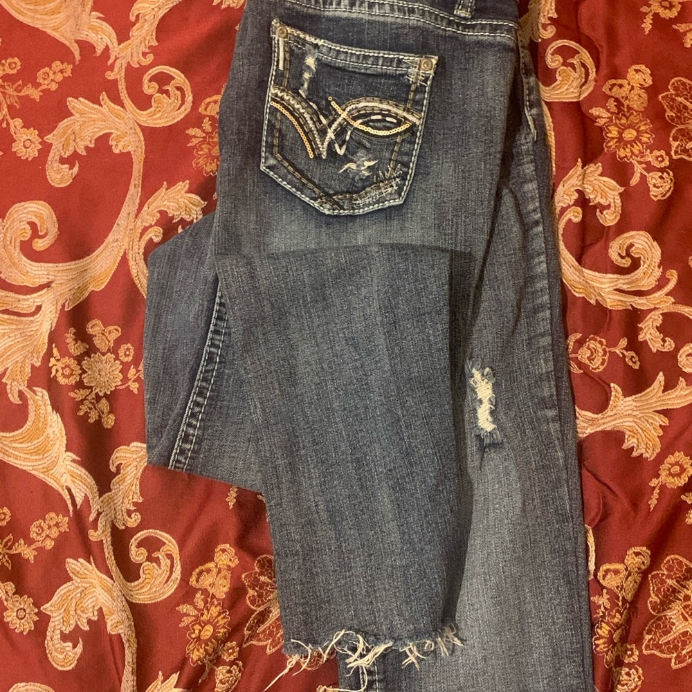 Woman cowgirl jeans